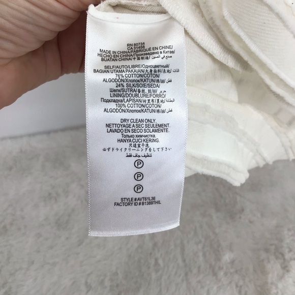 BCBGMaxAzaria Aidan Woven Bell Sleeve Dress Summer Beach Ivory Size Small - Picture 2 of 7